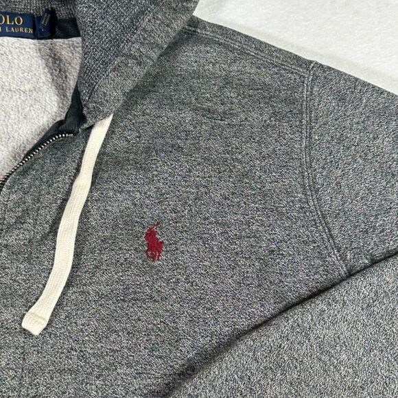 RALPH LAUREN Gray Heather Full Zip Hoodie Size XL EUC - Picture 7 of 9